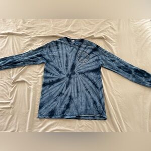 Blue Tie-Dye Long Sleeve Graphic Tee